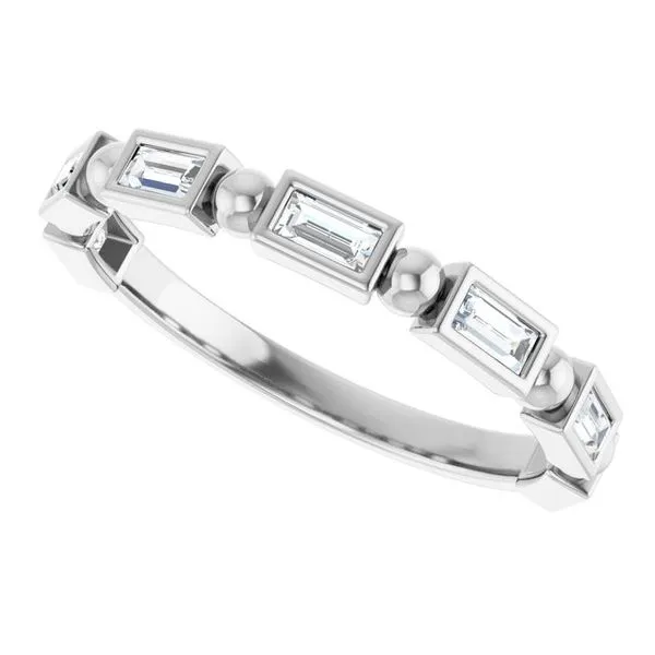 Beaded Bezel-Set Anniversary Band Image 5 Gold'N Creations Gretna, LA