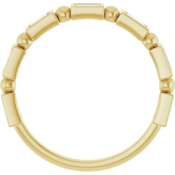 Beaded Bezel-Set Anniversary Band Image 2 L & L jewelers Scarborough, ME