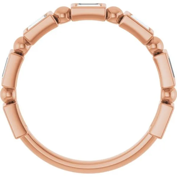 Beaded Bezel-Set Anniversary Band Image 2 Gold'N Creations Gretna, LA