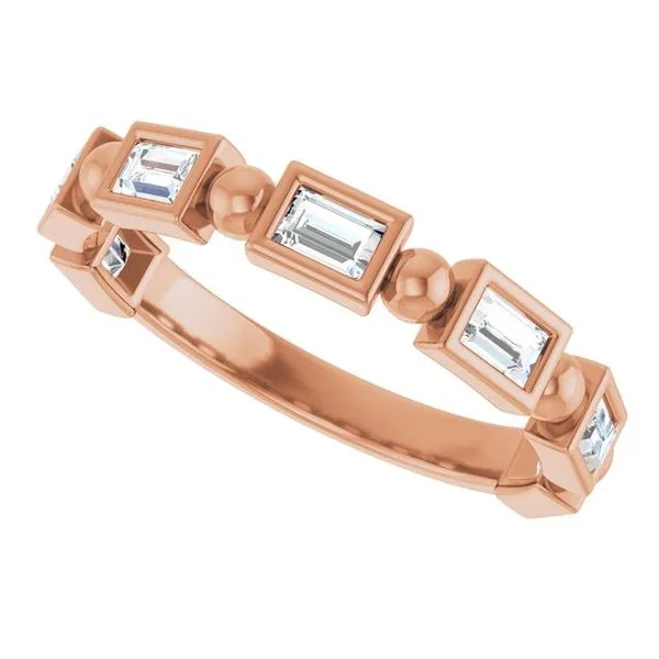 Beaded Bezel-Set Anniversary Band Image 5 Gold'N Creations Gretna, LA