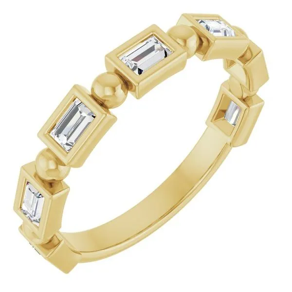 Beaded Bezel-Set Anniversary Band Gold'N Creations Gretna, LA