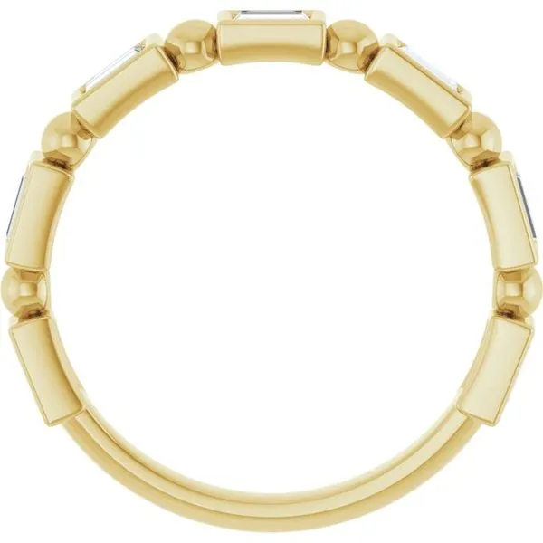 Beaded Bezel-Set Anniversary Band Image 2 Gold'N Creations Gretna, LA