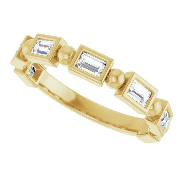 Beaded Bezel-Set Anniversary Band Image 5 Gold'N Creations Gretna, LA