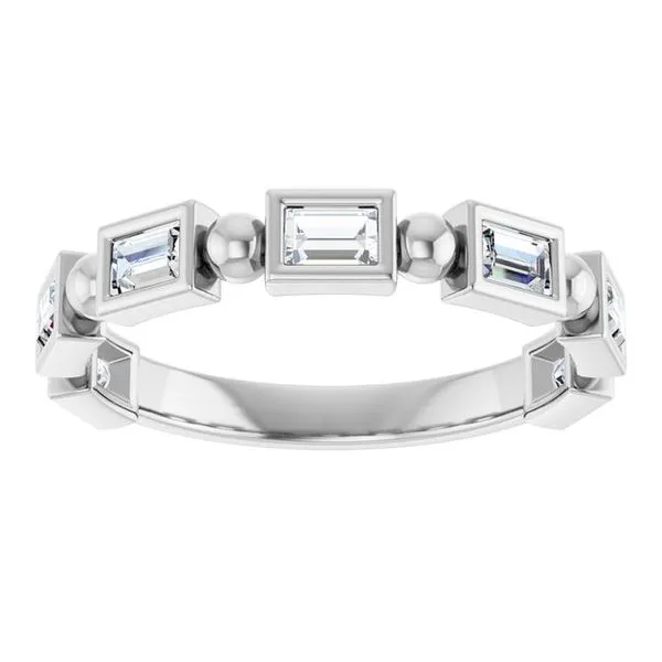 Beaded Bezel-Set Anniversary Band Image 3 Gold'N Creations Gretna, LA