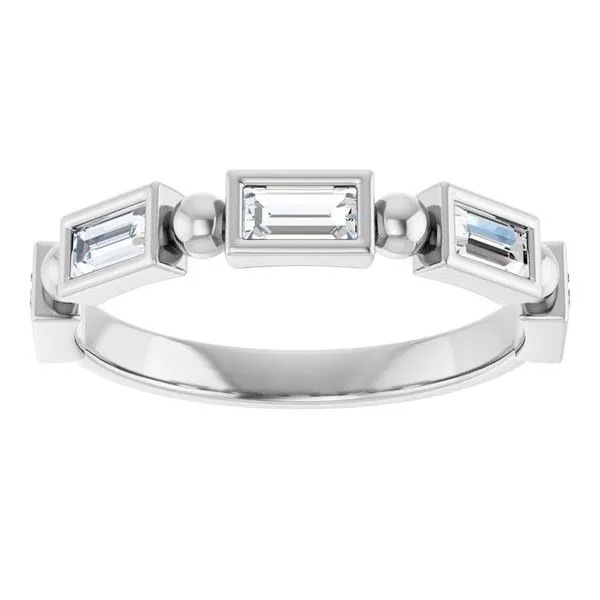 Beaded Bezel-Set Anniversary Band Image 3 Gold'N Creations Gretna, LA