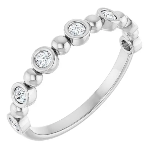 Beaded Bezel-Set Anniversary Band L & L jewelers Scarborough, ME