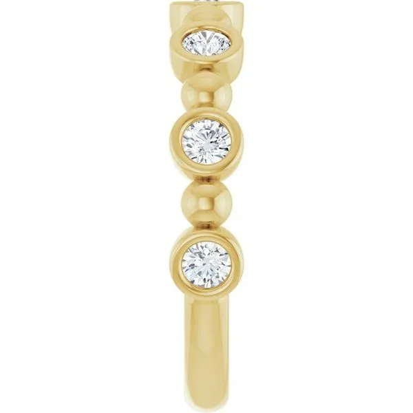 Beaded Bezel-Set Anniversary Band Image 4 Gold'N Creations Gretna, LA