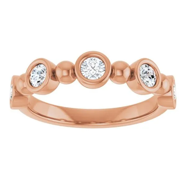 Beaded Bezel-Set Anniversary Band Image 3 L & L jewelers Scarborough, ME