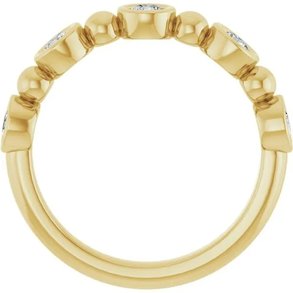 Beaded Bezel-Set Anniversary Band Image 2 L & L jewelers Scarborough, ME