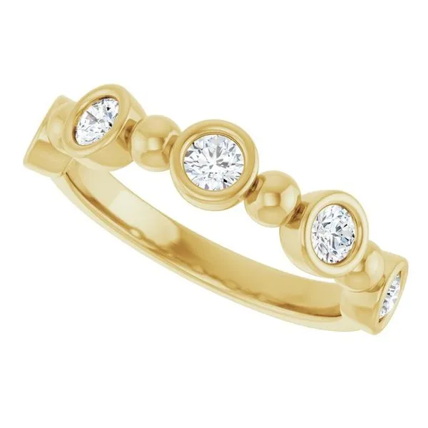 Beaded Bezel-Set Anniversary Band Image 5 L & L jewelers Scarborough, ME