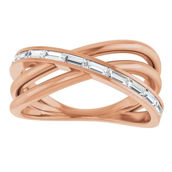 Channel-Set Criss-Cross Ring Image 3 Milan's Jewelry Inc Sarasota, FL