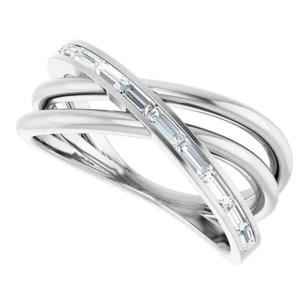 Channel-Set Criss-Cross Ring Image 5 Milan's Jewelry Inc Sarasota, FL