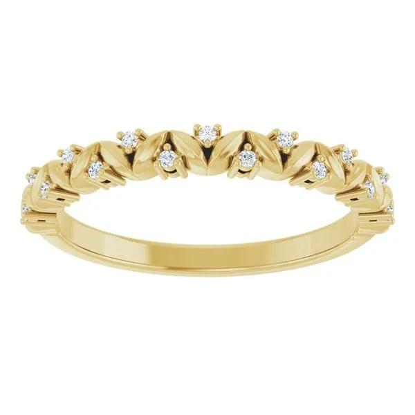 Accented Leaf Stackable Ring Image 3 Hopman Jewelers Elkhart, IN