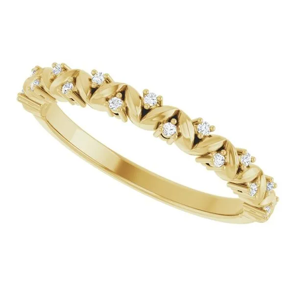 Accented Leaf Stackable Ring Image 5 Hopman Jewelers Elkhart, IN
