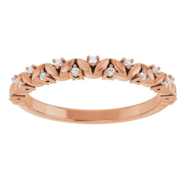 Accented Leaf Stackable Ring Image 3 James & Williams Jewelers Berwyn, IL