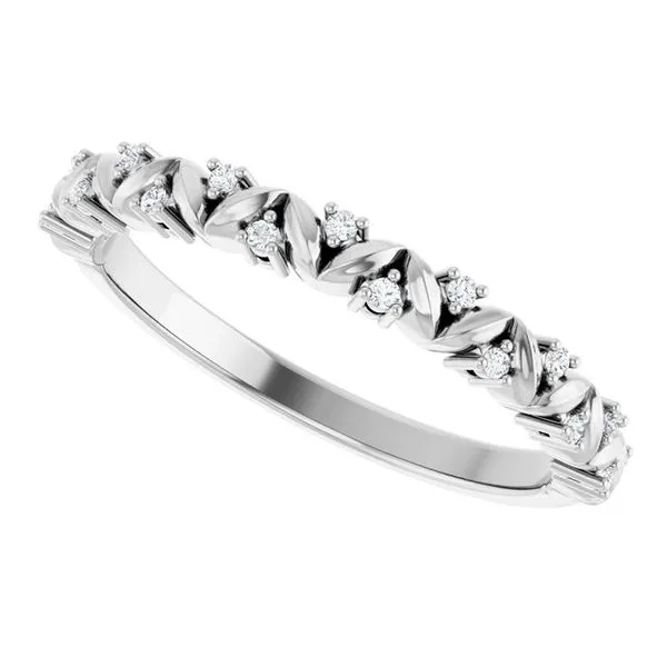 Accented Leaf Stackable Ring Image 5 Hopman Jewelers Elkhart, IN