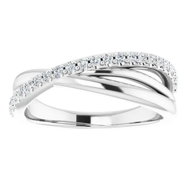 Accented Criss-Cross Ring Image 3 Milan's Jewelry Inc Sarasota, FL