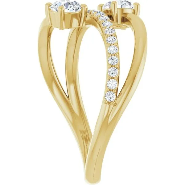 Two-Stone Bypass Ring Image 4 Cherry Street Jewelers Tulsa, OK