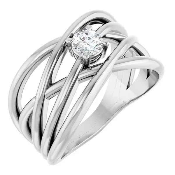 Solitaire Criss-Cross Ring Diny's Jewelers Middleton, WI