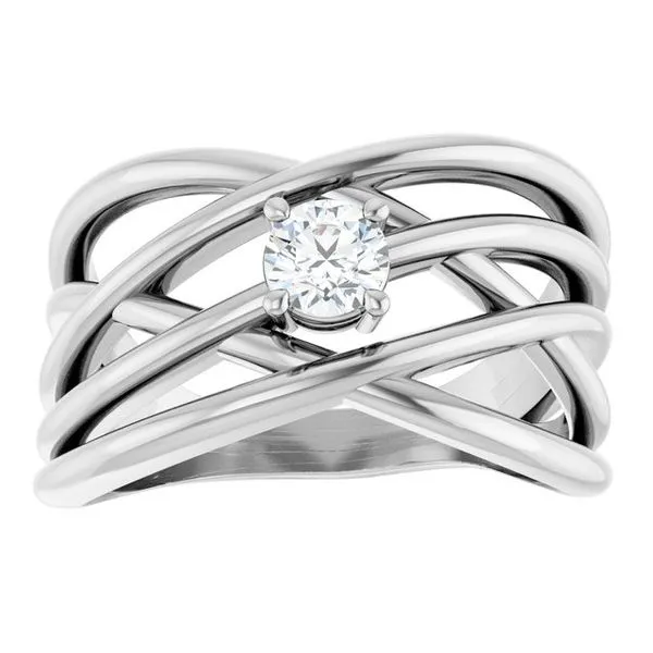 Solitaire Criss-Cross Ring Image 3 Hopman Jewelers Elkhart, IN