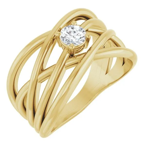Solitaire Criss-Cross Ring Hopman Jewelers Elkhart, IN