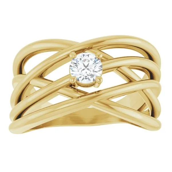 Solitaire Criss-Cross Ring Image 3 J. Meredith Jewelers Delafield, WI