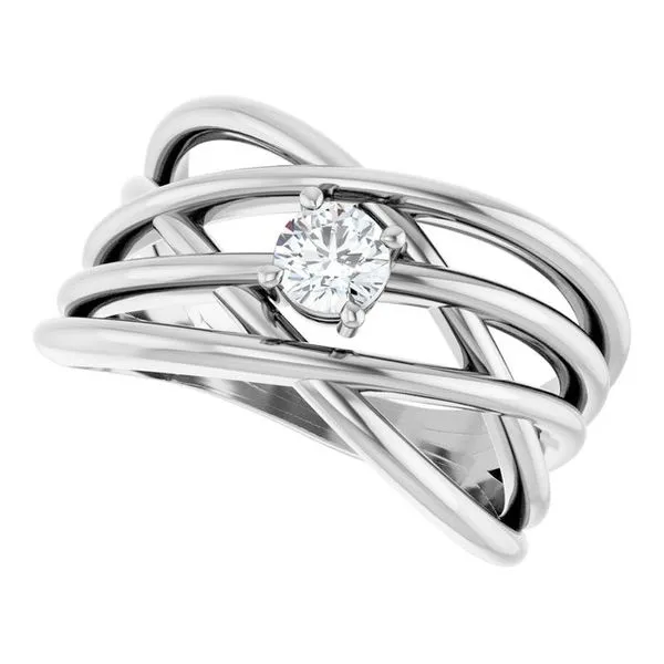 Solitaire Criss-Cross Ring Image 5 Bauble Patch Jewelers Comstock Park, MI
