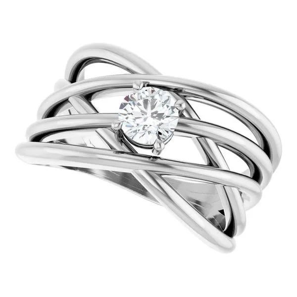 Solitaire Criss-Cross Ring Image 5 Cherry Street Jewelers Tulsa, OK