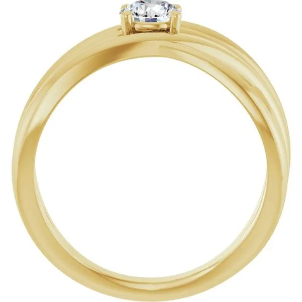 Solitaire Criss-Cross Ring Image 2 Milan's Jewelry Inc Sarasota, FL