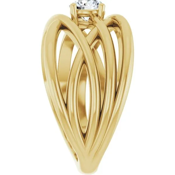 Solitaire Criss-Cross Ring Image 4 M. J. Thomas Jewelers, Ltd. Stratford, CT