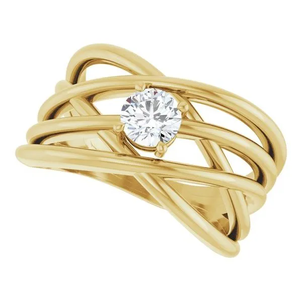 Solitaire Criss-Cross Ring Image 5 Diny's Jewelers Middleton, WI