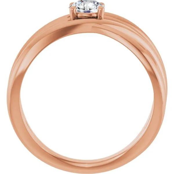Solitaire Criss-Cross Ring Image 2 Hopman Jewelers Elkhart, IN