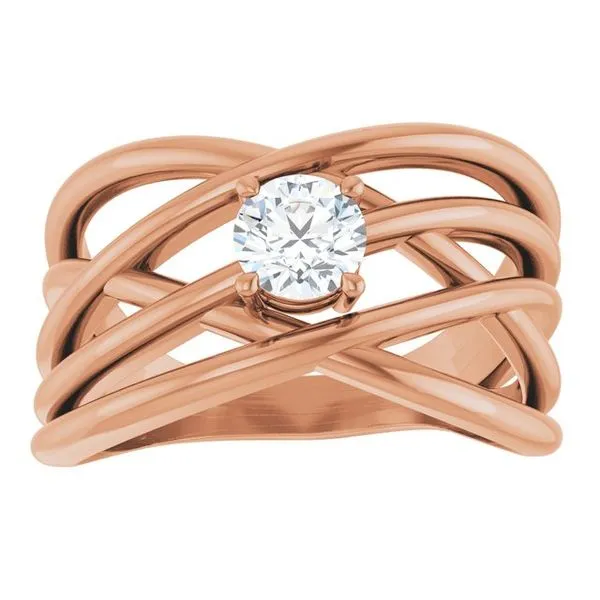 Solitaire Criss-Cross Ring Image 3 Cherry Street Jewelers Tulsa, OK