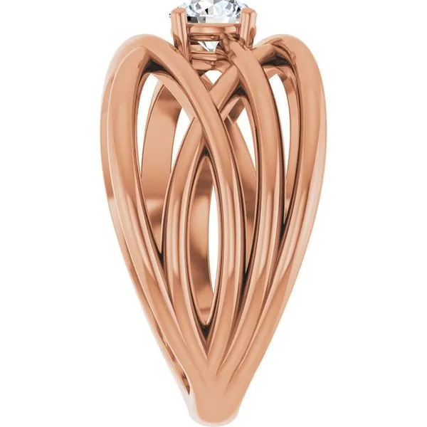 Solitaire Criss-Cross Ring Image 4 Hopman Jewelers Elkhart, IN