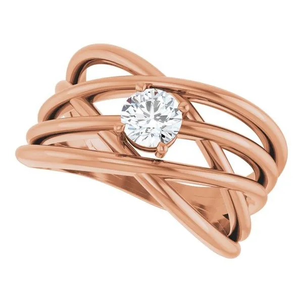 Solitaire Criss-Cross Ring Image 5 Hopman Jewelers Elkhart, IN
