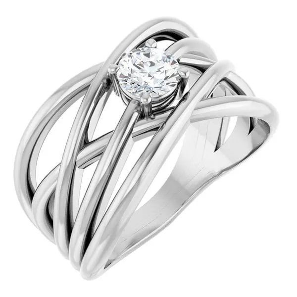 Solitaire Criss-Cross Ring Hopman Jewelers Elkhart, IN