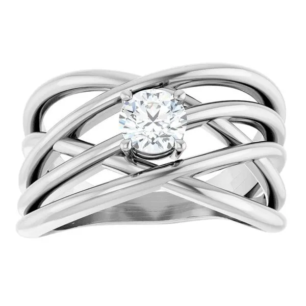 Solitaire Criss-Cross Ring Image 3 J. Meredith Jewelers Delafield, WI
