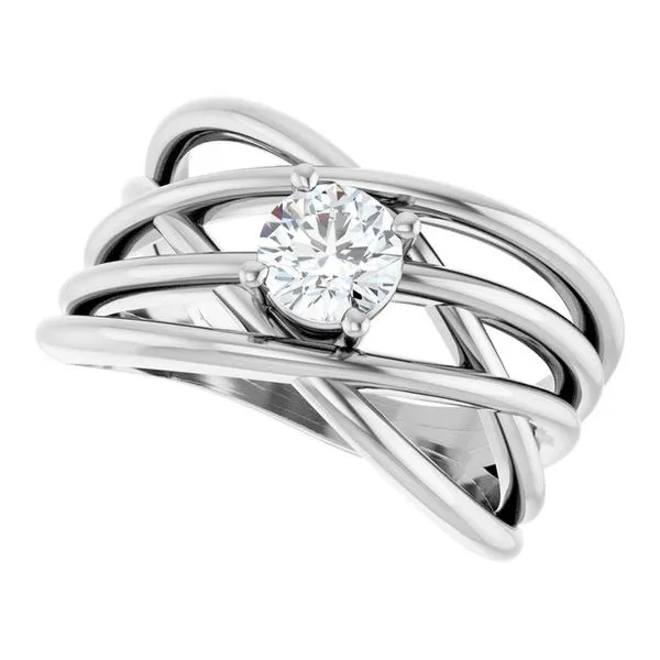 Solitaire Criss-Cross Ring Image 5 Diny's Jewelers Middleton, WI