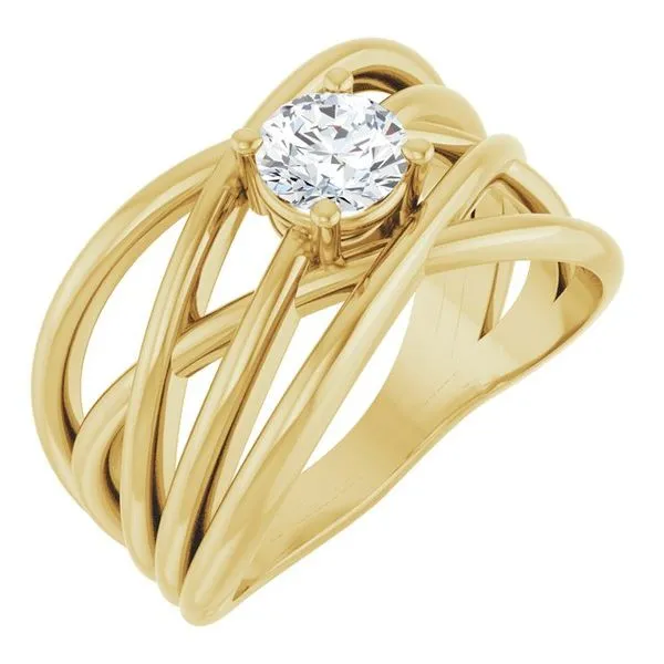 Solitaire Criss-Cross Ring Hopman Jewelers Elkhart, IN