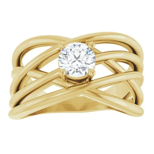 Solitaire Criss-Cross Ring Image 3 Hopman Jewelers Elkhart, IN