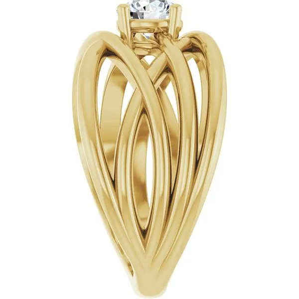 Solitaire Criss-Cross Ring Image 4 J. Meredith Jewelers Delafield, WI