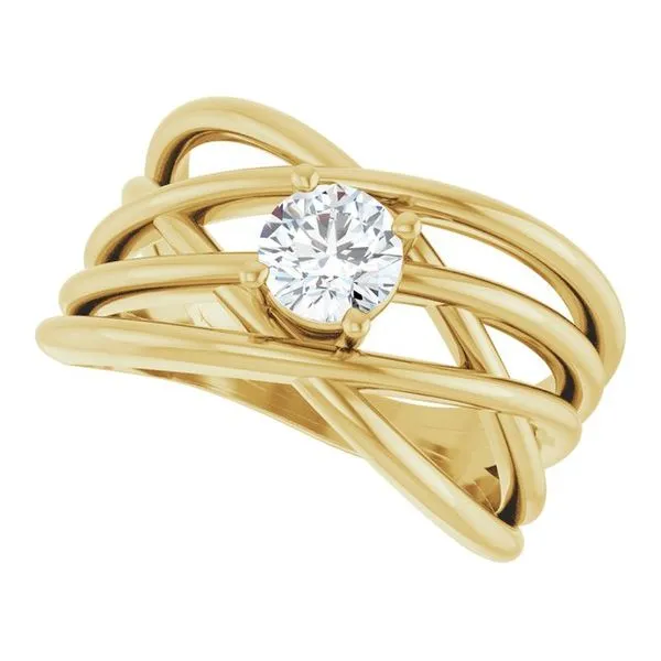 Solitaire Criss-Cross Ring Image 5 Hopman Jewelers Elkhart, IN