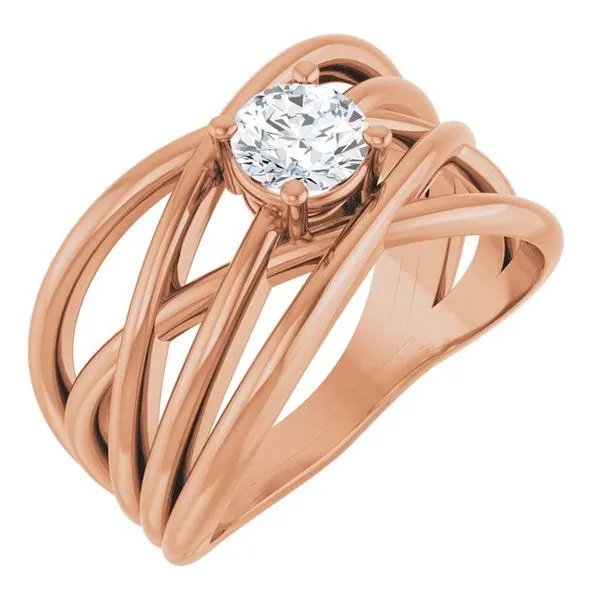 Solitaire Criss-Cross Ring J. Meredith Jewelers Delafield, WI