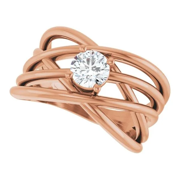 Solitaire Criss-Cross Ring Image 5 J. Meredith Jewelers Delafield, WI