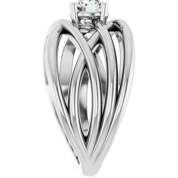 Solitaire Criss-Cross Ring Image 4 Hopman Jewelers Elkhart, IN