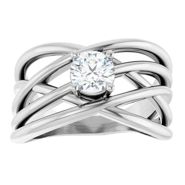 Solitaire Criss-Cross Ring Image 3 J. Meredith Jewelers Delafield, WI