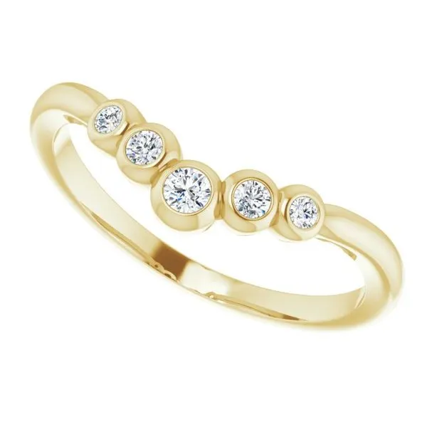 Bezel-Set Graduated V Ring Image 5 Arlene's Fine Jewelry Vidalia, GA