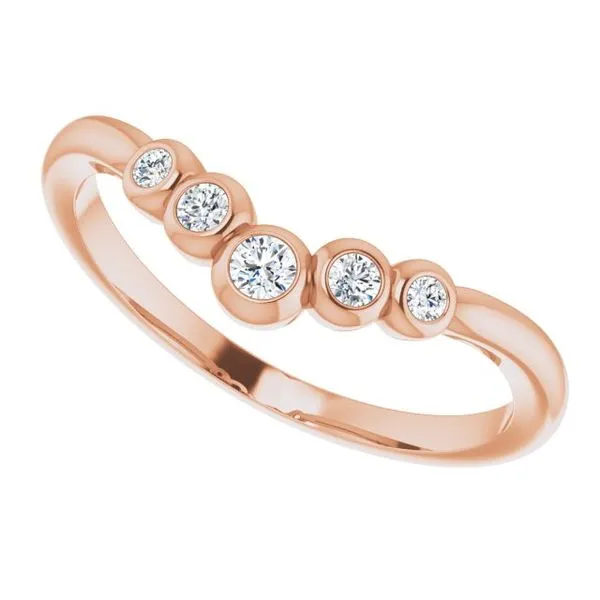 Bezel-Set Graduated V Ring Image 5 Moseley Diamond Showcase Inc Lexington, SC