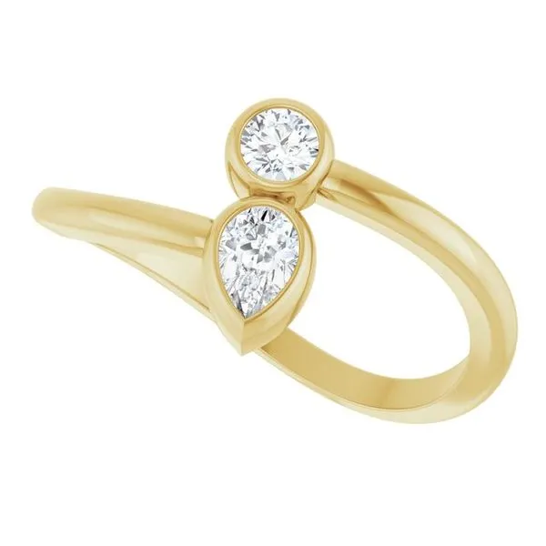 Bezel-Set Bypass Ring Image 5 Hopman Jewelers Elkhart, IN