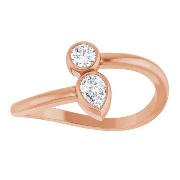 Bezel-Set Bypass Ring Image 3 Hopman Jewelers Elkhart, IN